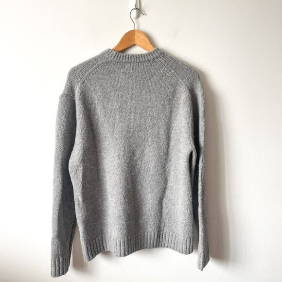 Zara Knit Wool Alpaca Blend Crew Sweater NWT Grey Medium - Picture 3 of 6